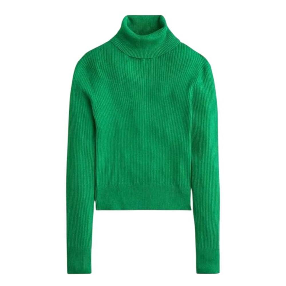 J.Crew Ribbed Tencel Turtleneck Sweater Shamrock Festive Green XL